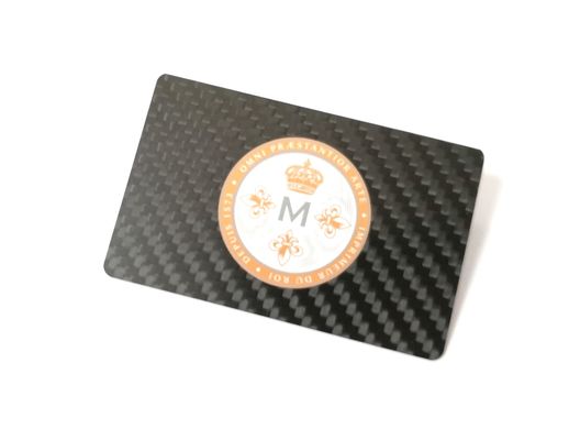 Μαύρο λογότυπο 85x54x0.5mm εκτύπωσης Silkscreen καρτών ινών άνθρακα