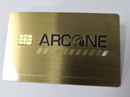 Τραπεζική κάρτα τσιπ ολοκληρωμένου κυκλώματος επαφών μετάλλων χρυσή μικρή με τη μαγνητική επιτροπή υπογραφών λωρίδων