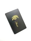 Μαύρες CR80 χρυσές επαγγελματικές κάρτες μετάλλων μεταλλινών με το λέιζερ που χαράσσεται