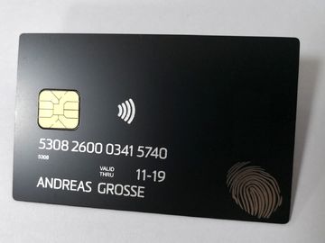 Τσιπ 4442 τελειωμένο βούρτσα μέγεθος 85*54*0.6mm ολοκληρωμένου κυκλώματος πολυτέλειας επιχειρησιακών πιστωτικών καρτών μετάλλων