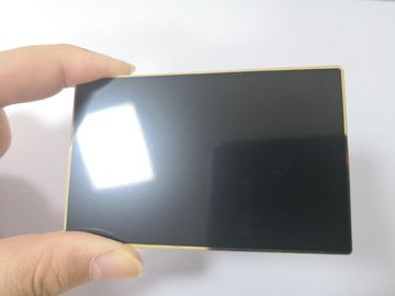 Συνήθεια 0.8mm σαφής τραπεζική κάρτα μετάλλων μεταλλινών μαύρη με την τρύπα τσιπ επαφών