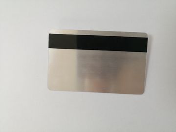 Βουρτσισμένη ασήμι υλική κάρτα μελών PVC με το μαγνητικό λωρίδα 85.6*54mm HiCo