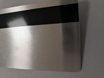 Βουρτσισμένη ασήμι υλική κάρτα μελών PVC με το μαγνητικό λωρίδα 85.6*54mm HiCo