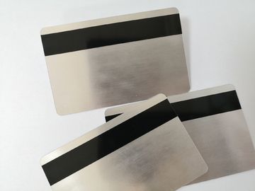 Βουρτσισμένη ασήμι υλική κάρτα μελών PVC με το μαγνητικό λωρίδα 85.6*54mm HiCo