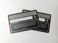 Ανθεκτικές επαγγελματικές κάρτες μετάλλων μεταλλινών μαύρες με την ασημένια επιτροπή εκτύπωσης και υπογραφών