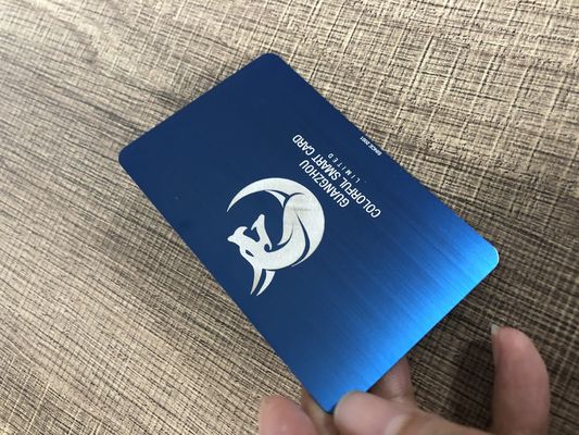 Μπλε βουρτσισμένες επαγγελματικές κάρτες VIP 85x54mm μετάλλων μελών