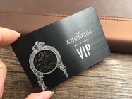 Μαύρη βουρτσισμένη 0.8mm κάρτα επιχειρησιακού VIP μετάλλων μεταλλινών PVD