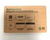 Washable έξυπνη κάρτα Rfid χάραξης ξύλινη με το γραμμωτό κώδικα