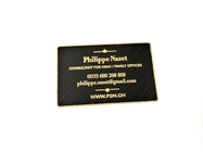 Μεταλλινών μαύρη μετάλλων τυπωμένη ύλη Silkscreen επαγγελματικών καρτών καλυμμένη ανοξείδωτο χρυσή